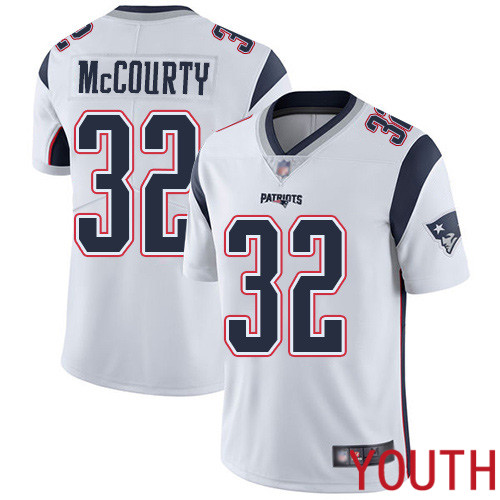 New England Patriots Football #32 Vapor Limited White Youth Devin McCourty Road NFL Jersey->youth nfl jersey->Youth Jersey
